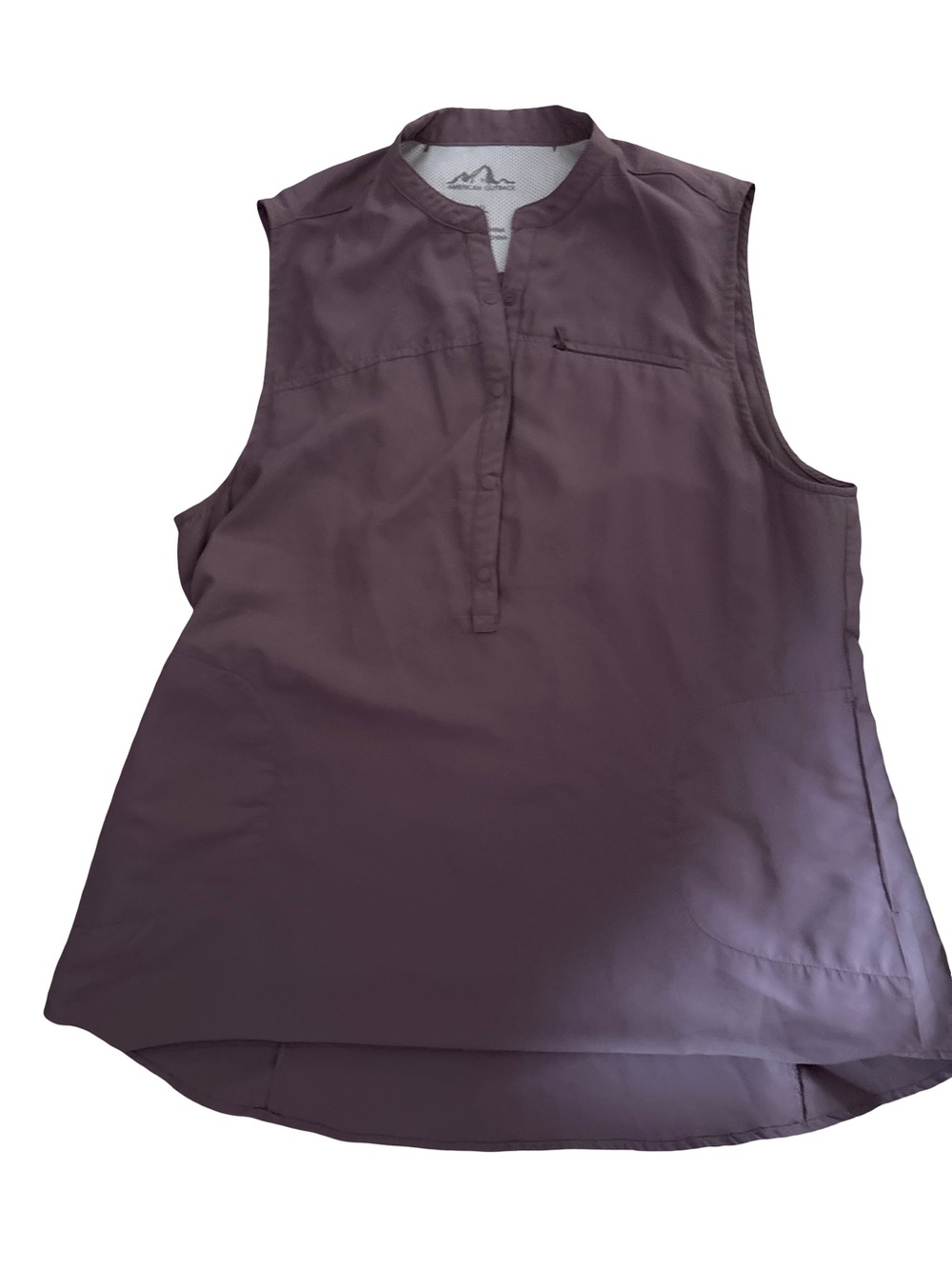 American Outback Plum Sleeveless Button-Front Performance Camisole